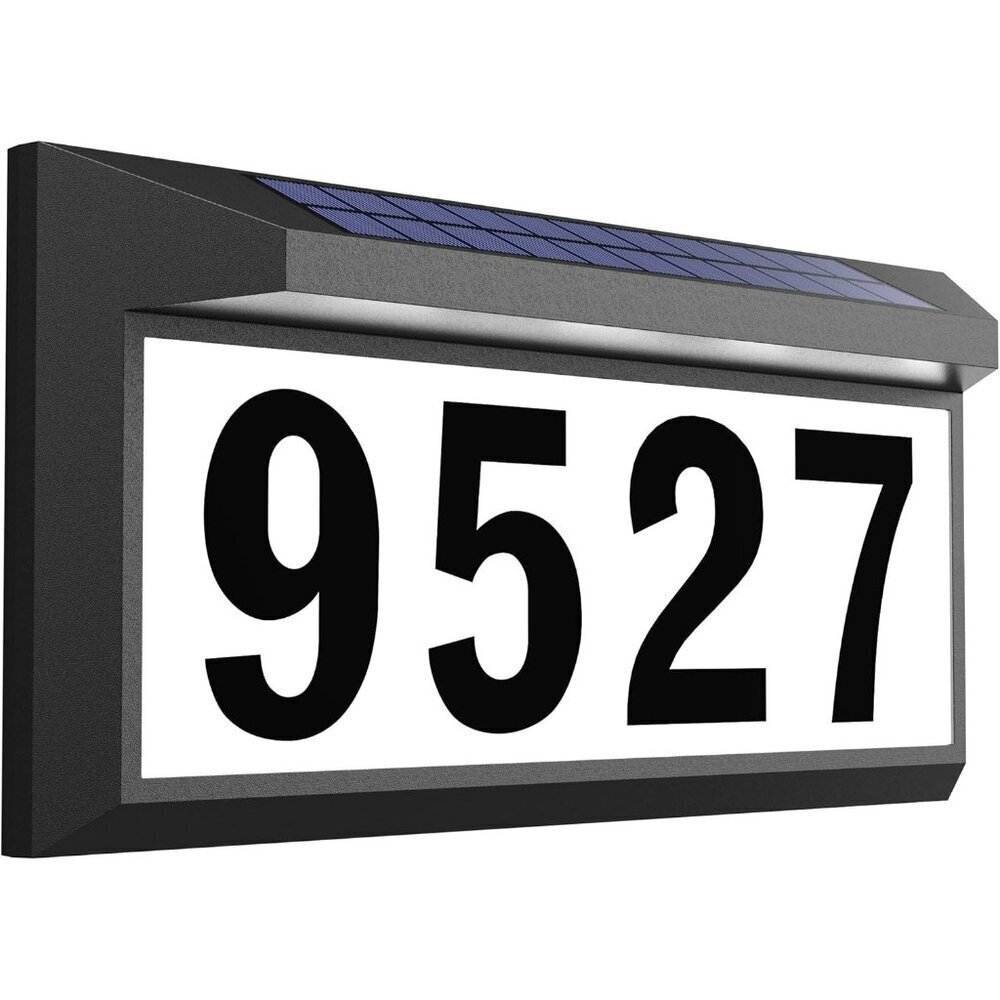 Solar Lighted Address Plaque Outdoor Waterproof Wall Mount